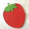 Isolierte Essensmatte mit Cartoon-Obst-Motiv, rote Erdbeere, süße Form, Getränke-/Teematte, Tassen-/Geschirr-Trockenmatte, Baumwoll-Topflappen, Tischdekoration für Zuhause