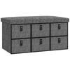 Six-Drawer Shoe Storage Bench, with Padded Top Seat - Dark Grey