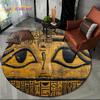 2025 New Ancient Egypt Hieroglyphic Mythology Wall Painting Glyph Round Carpet Rug for Bedroom Living Room Sofa,Decor Floor Mat