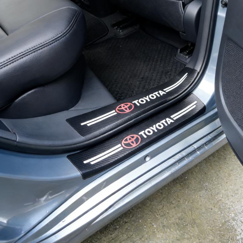 Leather Car Door Sill Plate Protector Stickers Threshold Side Anti Scratch Tape Protection for Toyota GR Car Accessorie