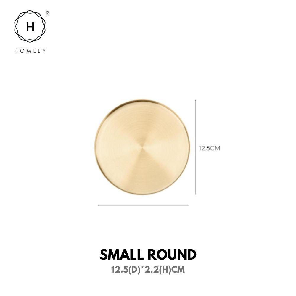 Homlly Keii Gold Geometric Stainless Steel Storage Tray