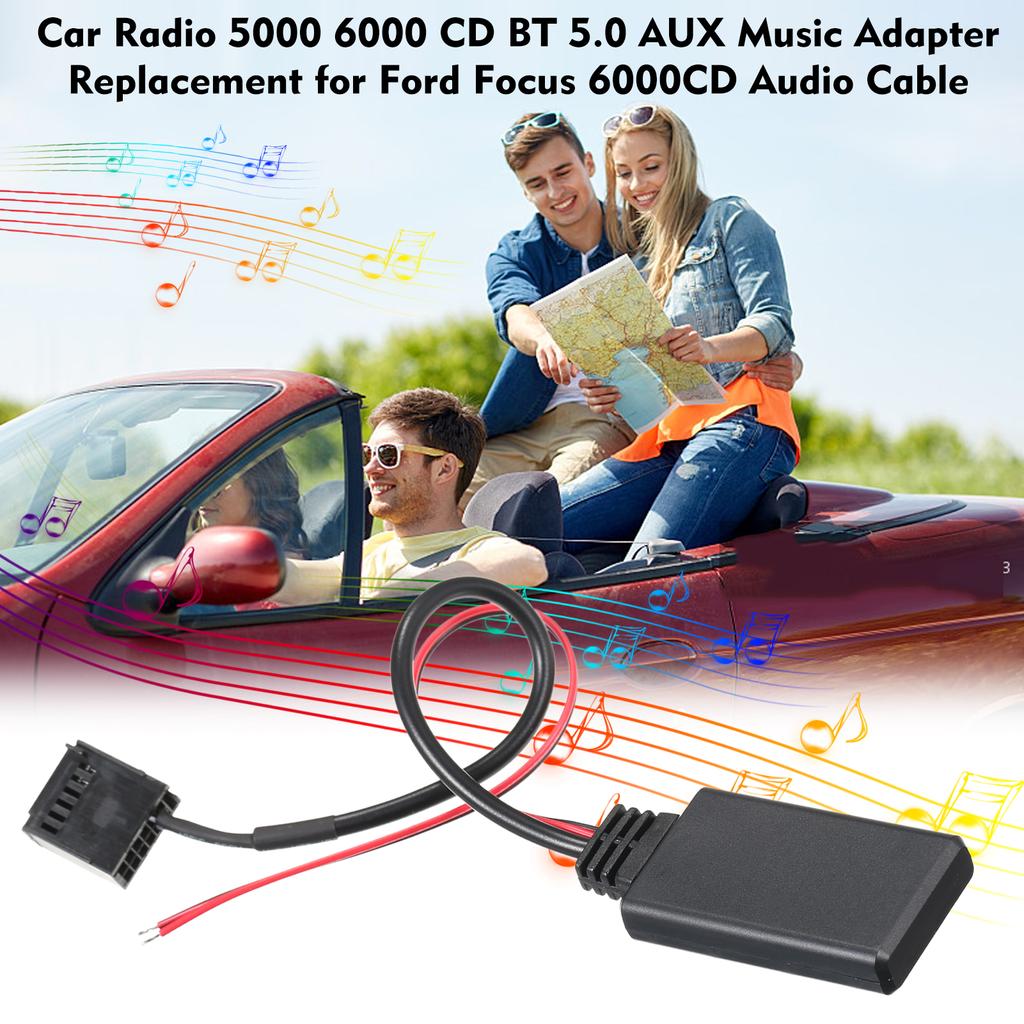 Car Radio 5000 6000 CD BT 5.0 AUX Music Adapter Replacement for Ford Focus 6000CD Audio Cable