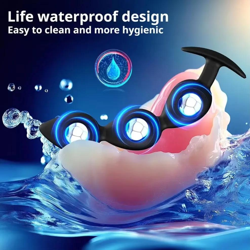 Wearable Anal Plugs With Steel Balls Inside Anal Beads Butt Plug Fake Dildo Analplug Buttplug Butplug Adult 18 Sex Toy For Women