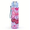 1PC Lip Kiss Bow Love Heart 750ml Color Plastic Sports Water Bottle Leakproof Flip Straw Lid Suitable for Sports Office Home Use