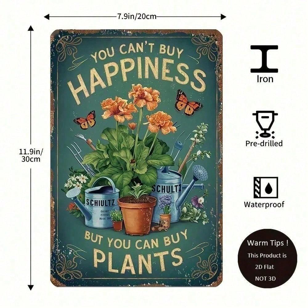 1pc Vintage Rustic Farmhouse Metal Sign, Outdoor Wall Decor for Garden Patio Balcony Cafe School, Retro Metal Art Plaque