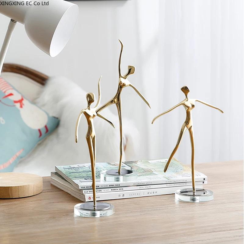 Pure Copper Ballet Girl Decoration Modern Light Luxury Creative Character Crafts Gift TV Cabinet Home Decoration Furnishings