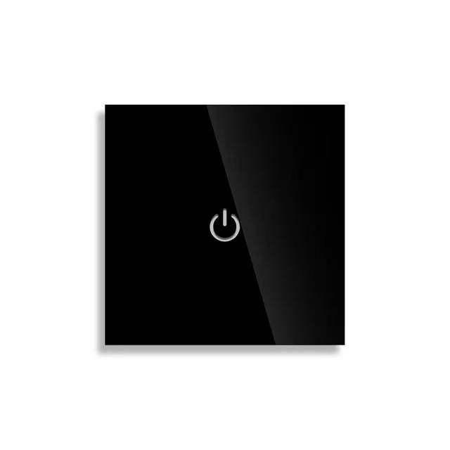 Eu 86 * 86 mm 2 Gang 2 Way Touch Dual Switch Hardened Glass Panel Sensor Switch Staircase Bedroom Switch 220 V 12 a