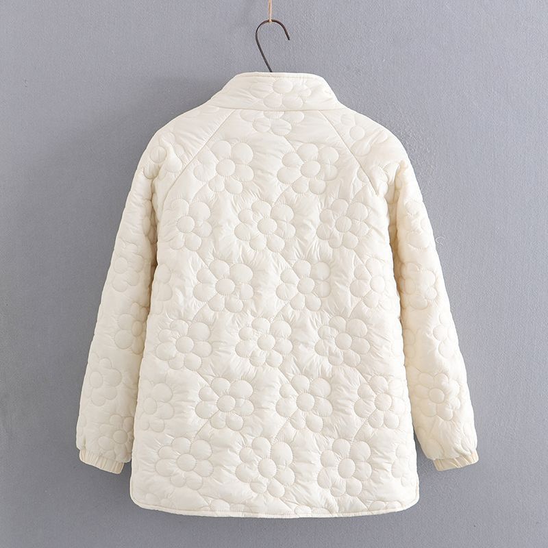 Women's Plus Size Padded Coat Winter Loose-Fit Thin Stand Collar Cotton Jacket