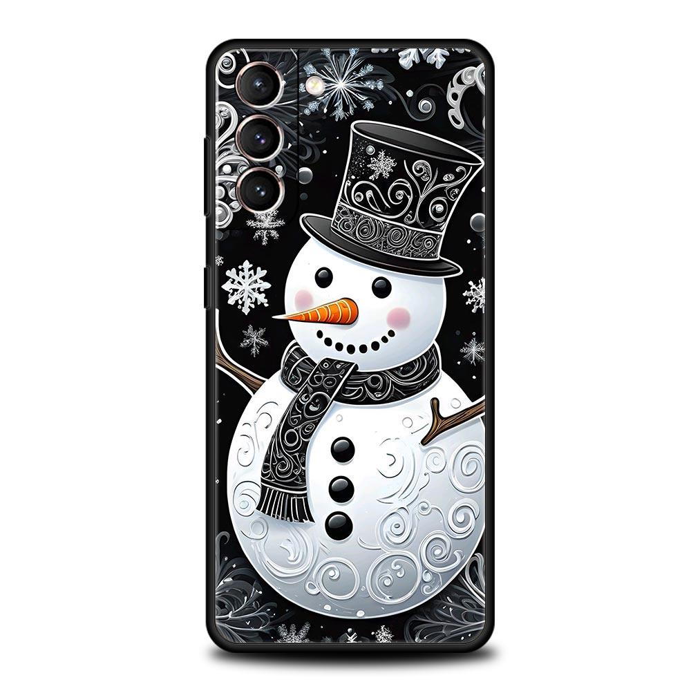Christmas Snowman Phone Case for Samsung Galaxy S26 S25 S24 S23 S22 S20 S21 FE Ultra S25 Edge Plus 5G Soft TPU Cover Fundas Bags