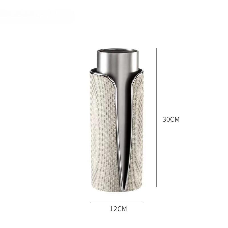 

Modern Vase Stainless Steel Vases Elegant Decorative Flower Bottle Luxury Aesthetic Living Room Flower Bottles Table Decoration