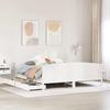 VidaXL Bed Frames and Headboard White 200x200 Cm Solid Pine Wood, Bed, Bed, Double Bed, Bedroom Furniture, 3301777