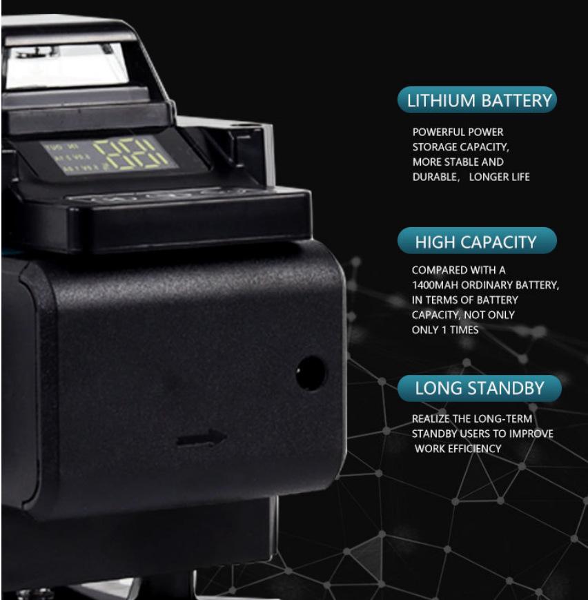 16-line Green Light & Blue Infrared Laser Leveler: Wall/Floor Mounted, High-Precision & Strong Light Level Meter