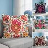 Anatomical Heart Maximalist Floral Art Cushion Cover Breathable Cushion Covers Machine Washable WrinkleResistant Soft Durable
