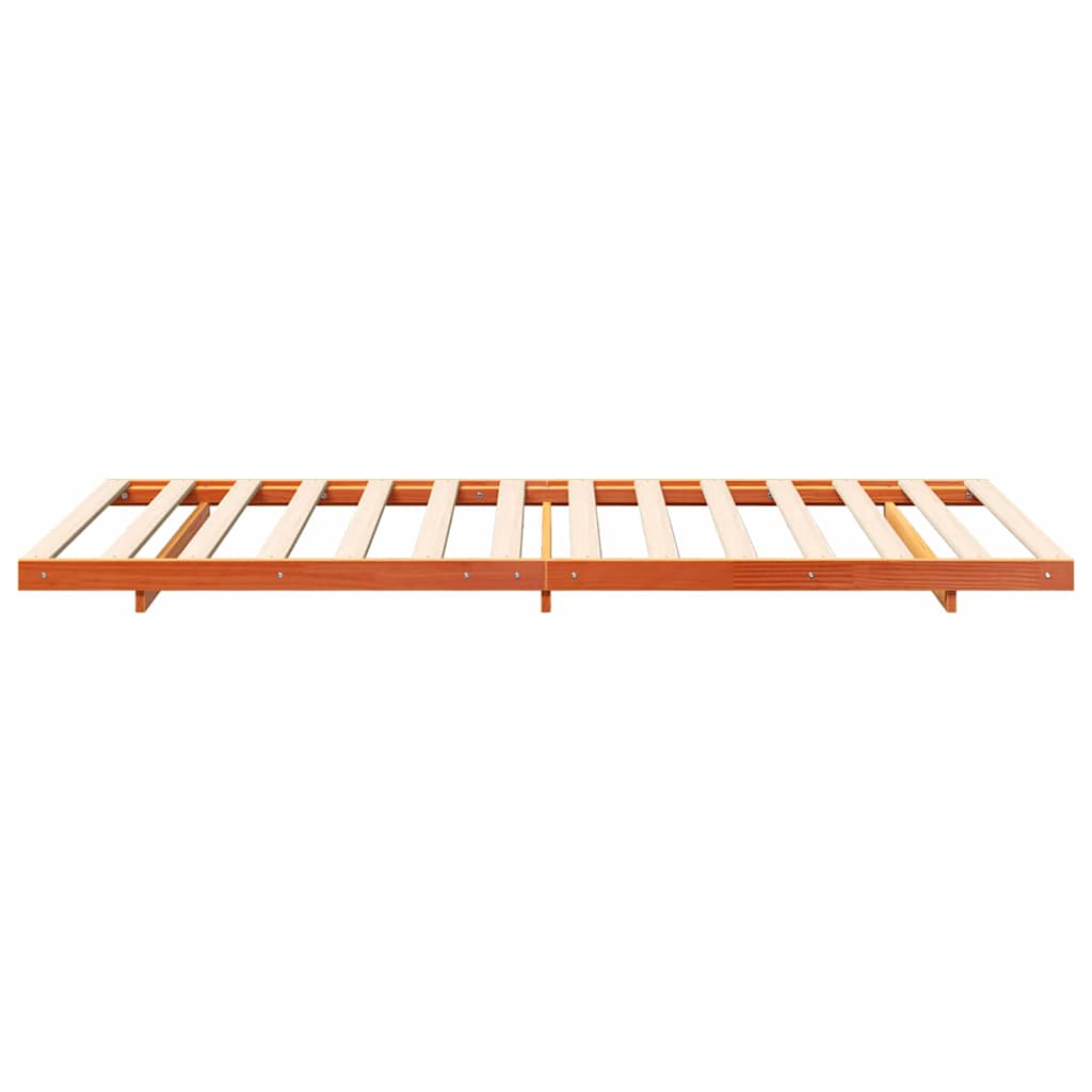 Bed Frame Wax Brown 90 x 220 cm Solid Pine Wood