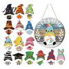 Festive Wooden Door Decoration 1 Set Interchangeable Welcome Sign with Seasonal Hat Accessories Gnome Hats Highland Cow Hanging Front Home
