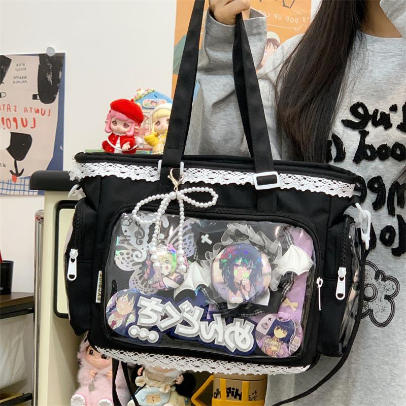 Pvc Transparent Tote Bag For Women With Zipper Pocket And Shoulder Strap For Daily Use