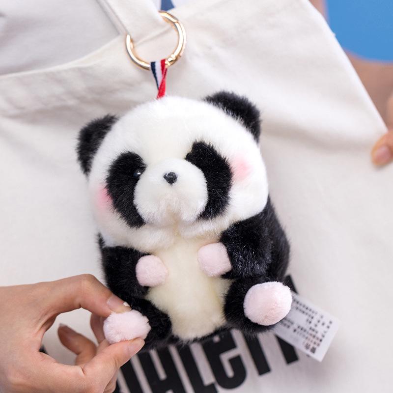 Cute Panda Plushie Backpack Pendant & Small Rabbit Hamster Toy
