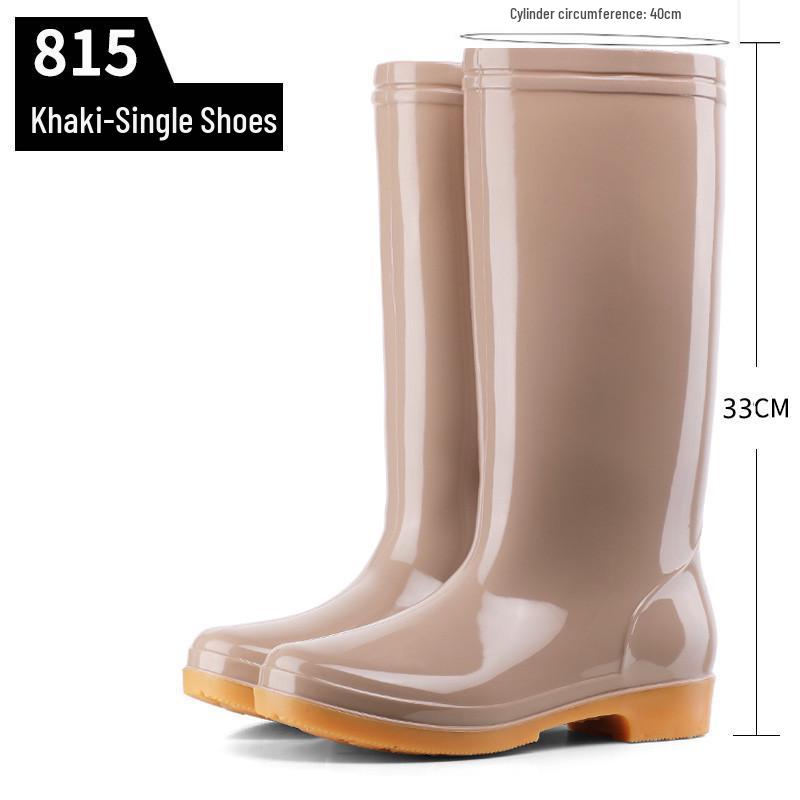 Simple Four Seasons Waterproof Women's High-Top Rain Boots and Shoes for Labor Protection and Cleaning