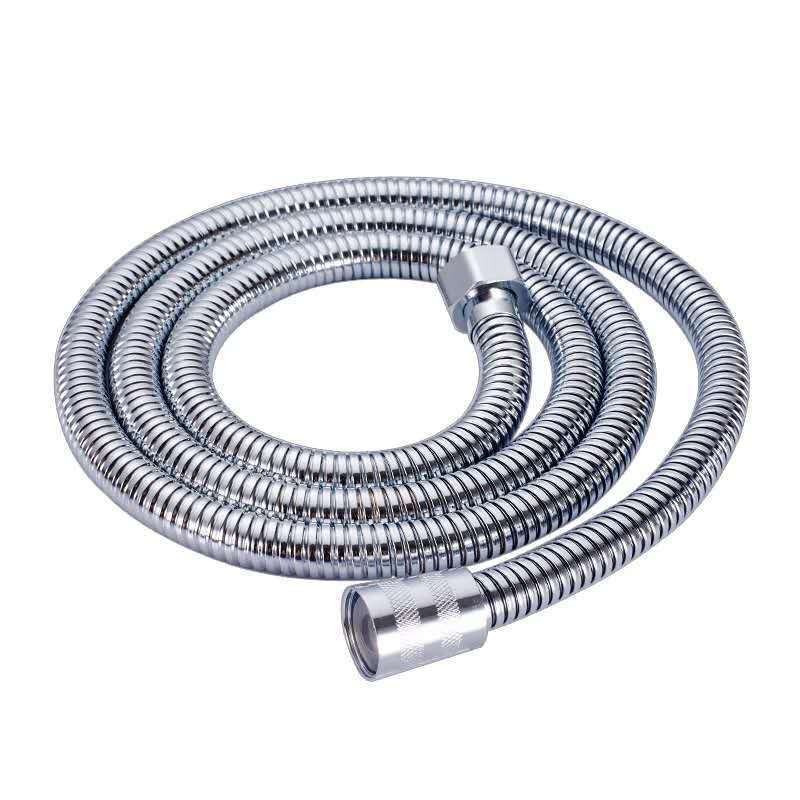 Large Double Buckle Explosion-Proof Hand Shower Hose Transparent Stainless Steel Inner Tube Flexible Shower Head Shower Tube