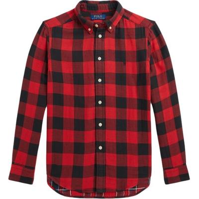 Polo Shirt Fw23 Plaid Point Collar Single-Breasted Long Sleeve Kids Shirts Multicolor CWPOWOVY6820418-999