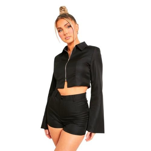 Missy Empire Womens/Ladies Zip Front Tailored Bell Sleeve Jacket