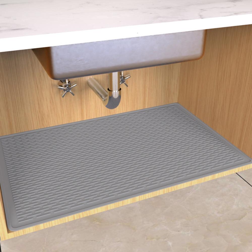 34" x 22" Under Sink Mat Silicone Sink Tray Multi-functional Pet Feeding Mat  for Kitchen Bathroom