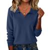 Damen Modischer Lässiger Langärmliger Gestrickter V-Ausschnitt Pullover Top