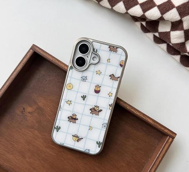 

Second Morning Checked Cow Boy Phone Case for iPhone 17 16e 16 15 14 13 12 11 Air Pro Max X XR XSMAX 8 7 Plus Clear Back Cover iPhone 15