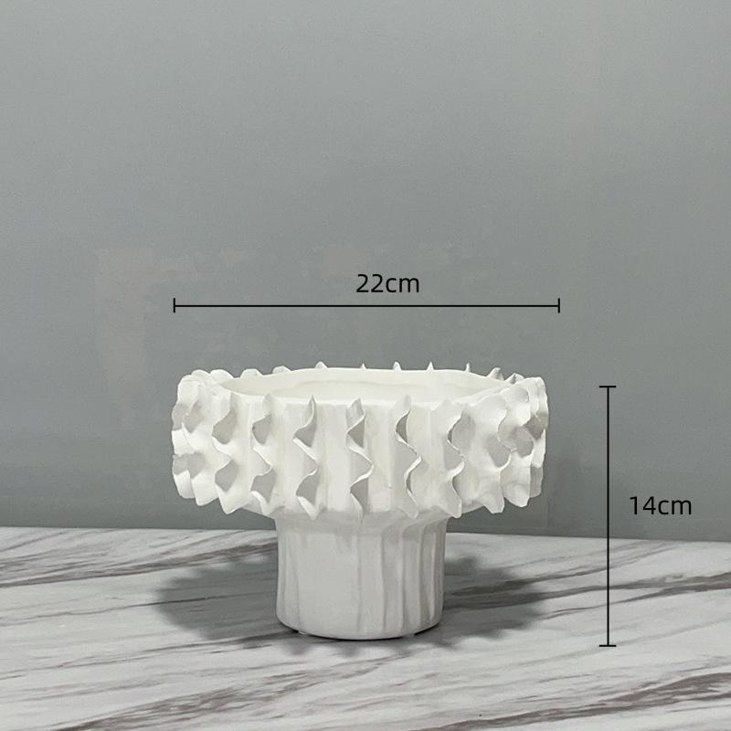 Keramikvase Handgefaltete Textur Blumentopf Keramik Handwerkskunst Blumenarrangement Zubehör Blumenvase Heimdekoration