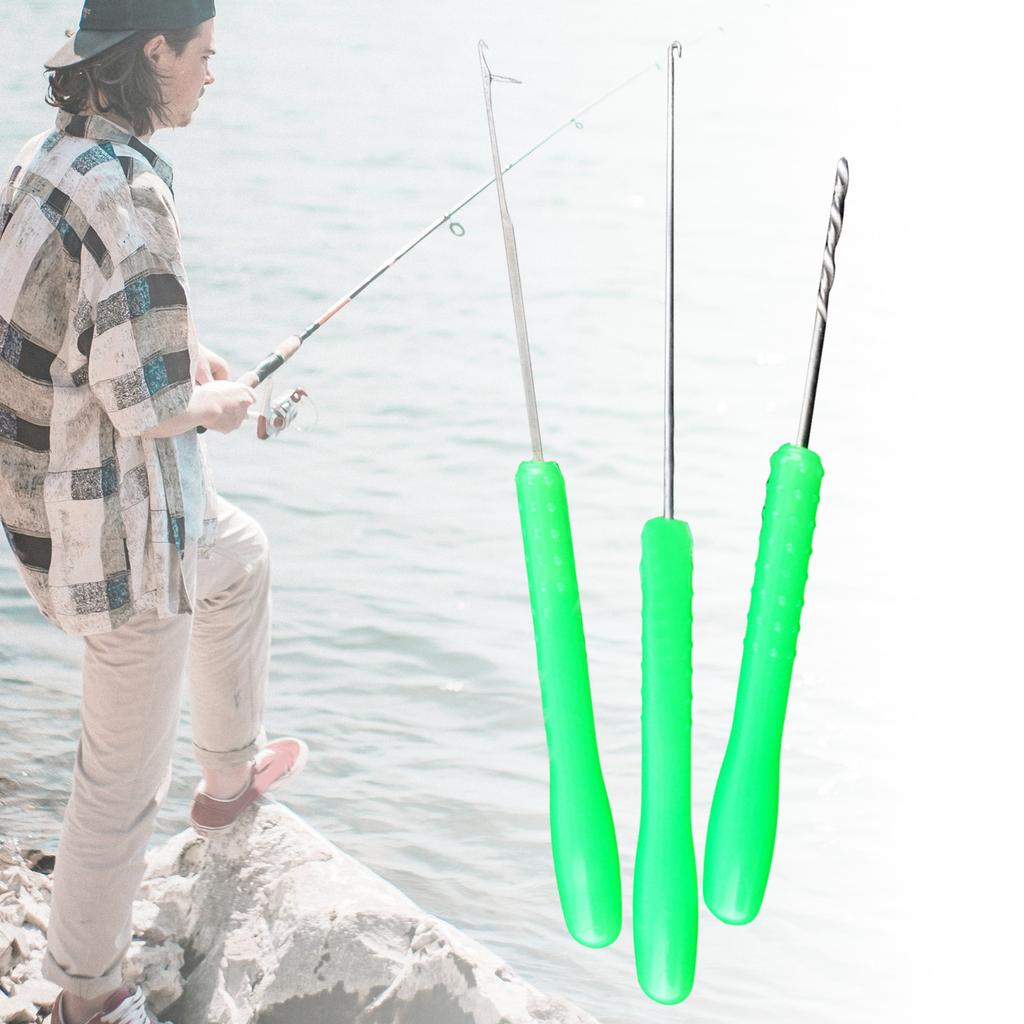 3 st bete boilie borr strängare krok nål bärbar karpfiske splitsningsnål bete borr nål betningsrigg nålar