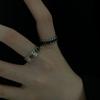 Fashionable Green Retro Zircon Ring For Women With Unique Doodled Design And Adjustable Fit