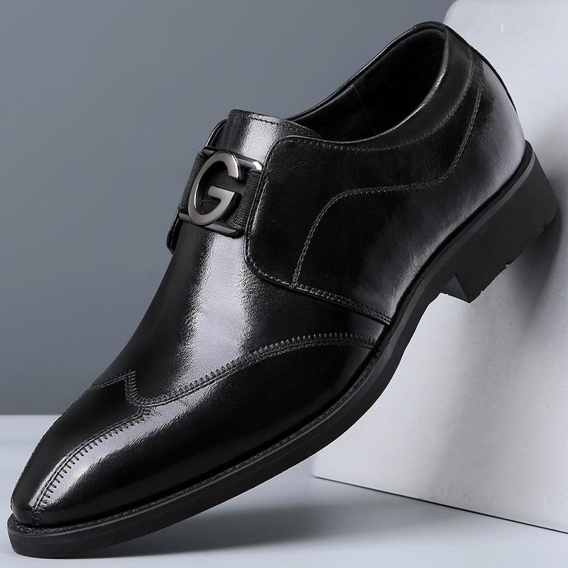 

Модные мужские деловые кожаные туфли весна осень новые дизайнерские модные повседневные роскошные туфли для мужчин 38 чёрный
