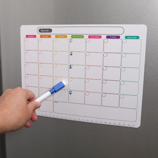 Magnetic Monthly Planner Board Fridge Magnet Dry Erase Monthly Schedule Planning Board Refrigerator Calendar Whiteboard Decoration
