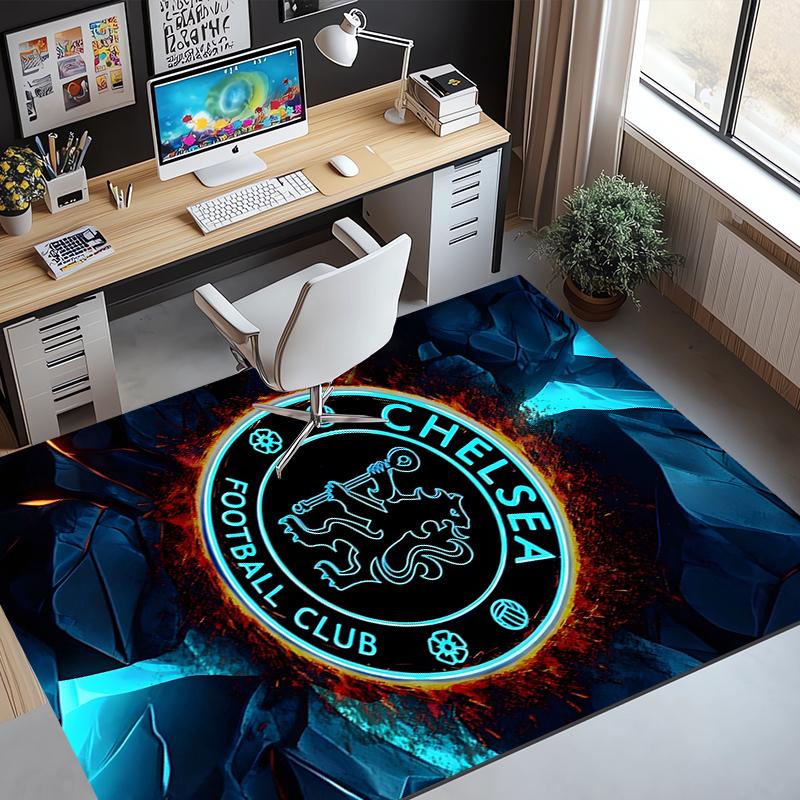Chelsea F.C Muster Teppich, Innen-/Außenmatte, für Picknick, Spielzimmer, Schlafzimmer, Büro, Wohnzimmer, Heimdeko Teppich, Geburtstagsgeschenk