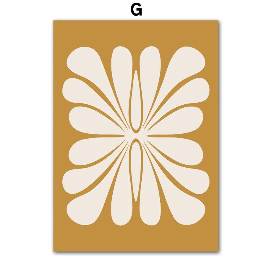 Minimalistyczny Kwiat Słońce Kolor Bloku Tęcza Sztuka Ścienna Skandynawskie Plakaty Abstrakcyjne Obrazy Do Dekoracji Salonu Wydruki na Płótnie Malarstwo