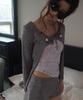 Myujeumyujieom Printed Lace Eyelet Top_Ivory