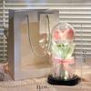 Artificial Flower Tulip Eternal Rose Flower LED Light Foil Flower in Glass Cover Simulation Tulip Flower Christmas Wedding Gifts