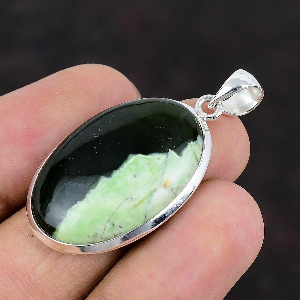 Australian Chrome Chalcedony Pendant Original Gemstone Jewelry Handmade Pendant 925 Sterling Silver Pendant Stylish Pendant Gift For Mother