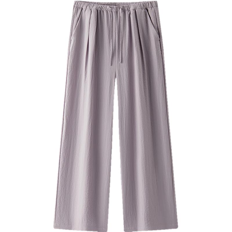 

Semir Women s Textured Loose Wide-Leg Casual Pants L