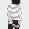adidas Striped Sports Casual Long-Sleeve T-Shirt for Women, Black and White