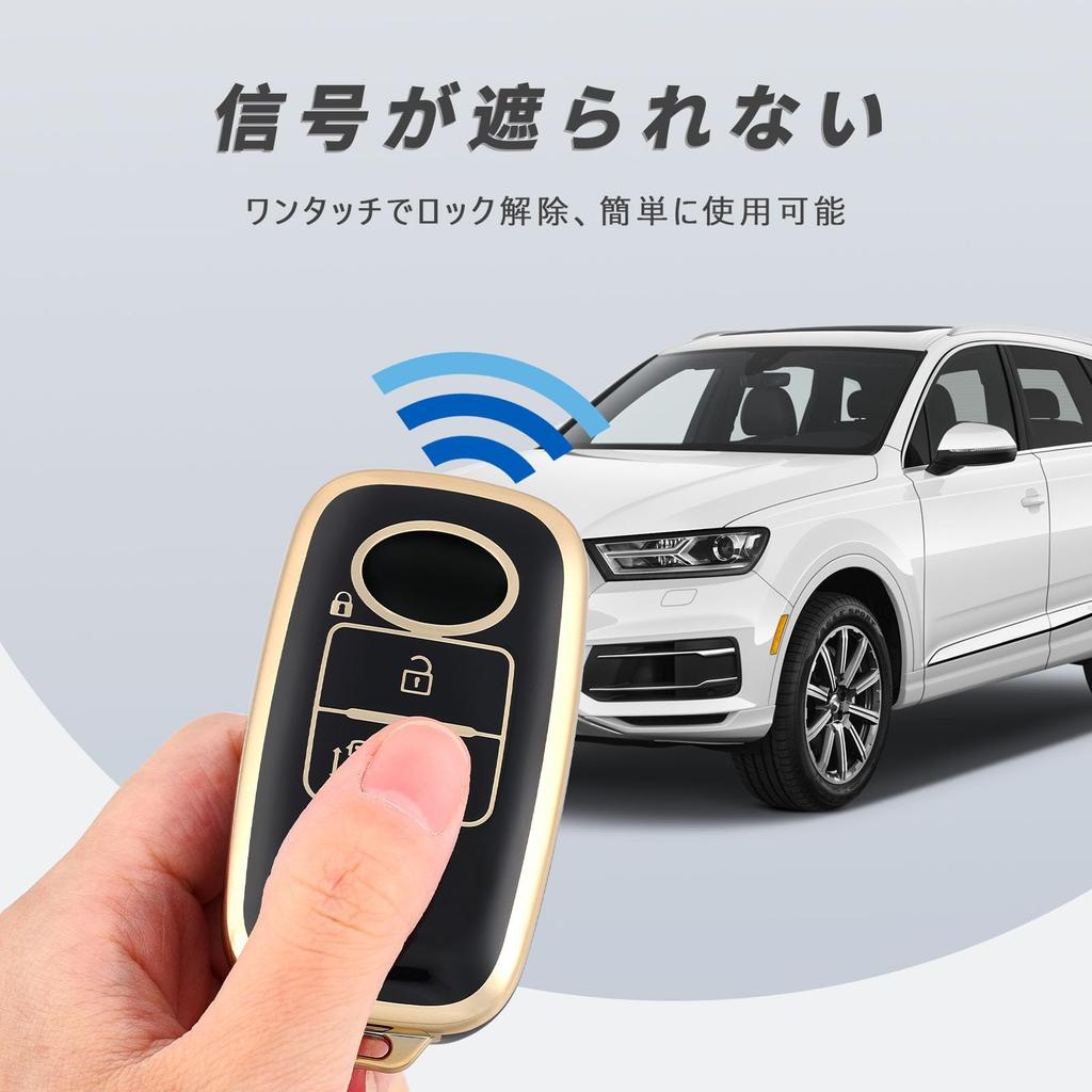 Key Case for Roomy New Tanto Compatible Key Cover for Vehicles Leather TPU Material Stylish Smart Key Case and Scratch Resistant 4 Buttons [OFFCURVE]