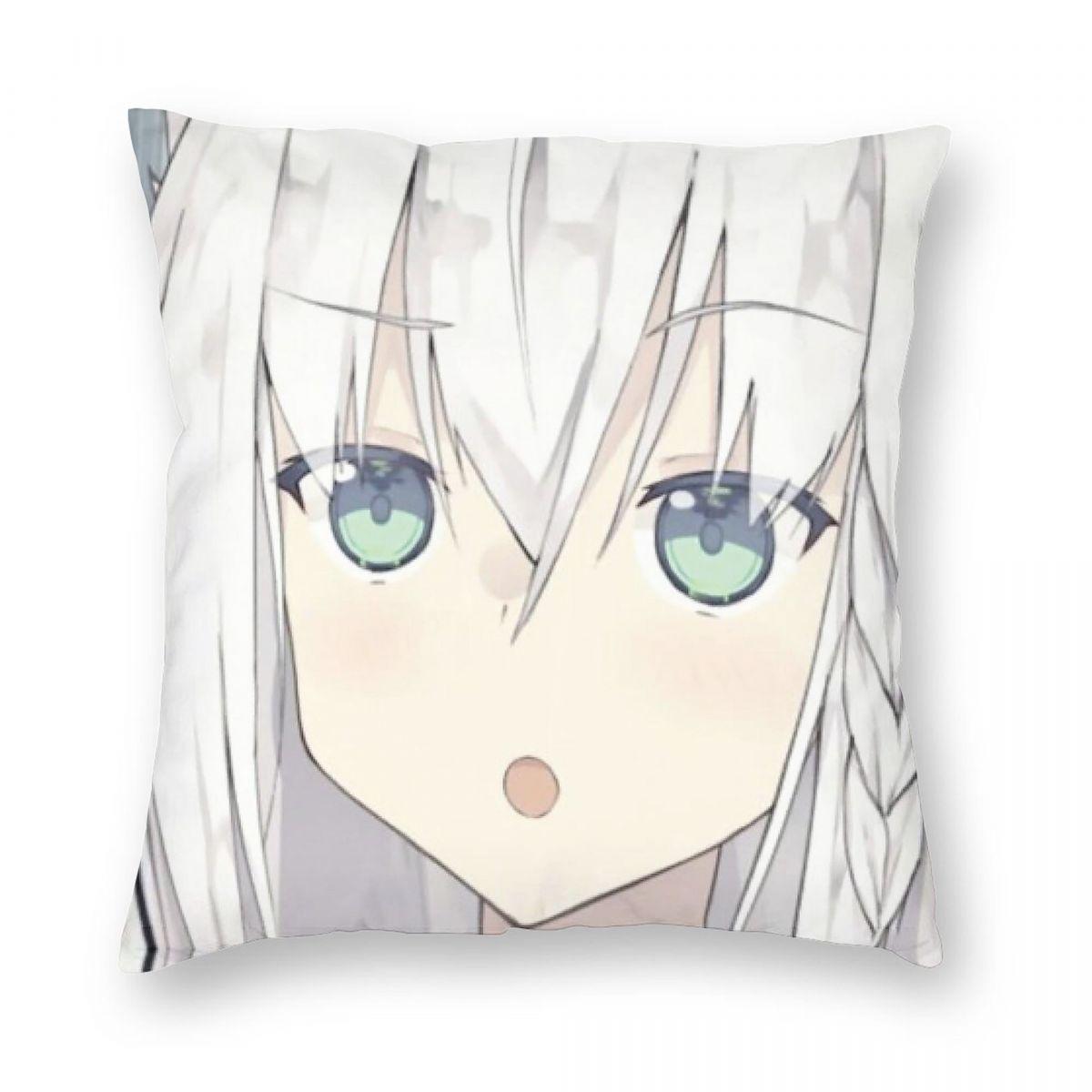 Shirakami Fubuki Fox Girl Face Pillowcase Polyester Linen Velvet Printed Zip Decor Pillow Case Sofa Cushion Cover 30cmx30cm