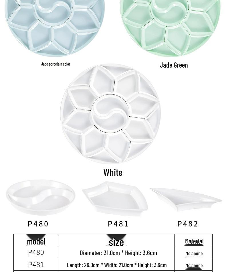 Melamine Platter & Tableware Set: Bowl, Plate, and Dish Set for Hot Pot & New Year's Eve Dinner.
