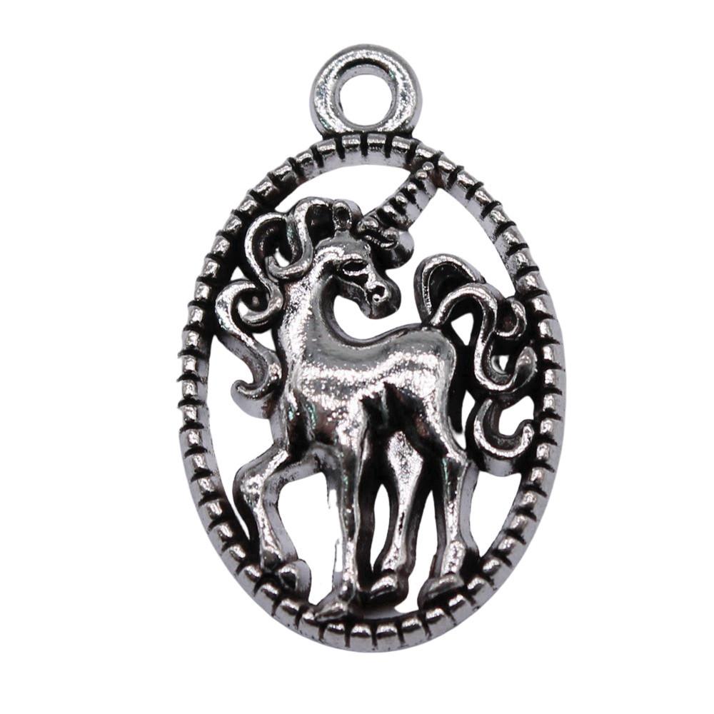 Vintage Unicorn Head Charms Alloy Pendants For Jewelry Making Handmade Craft Supplies