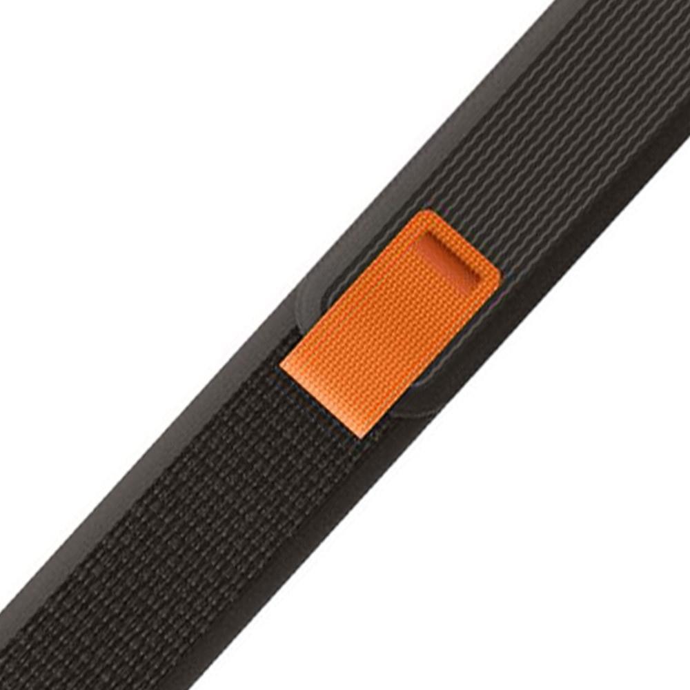 Nylon Strap for Apple Watch 1/2/3/4/5/6/7/8/9/10/11/SE Ultra 1/2/3 42/44/45/46/49mm, Gray / Orange