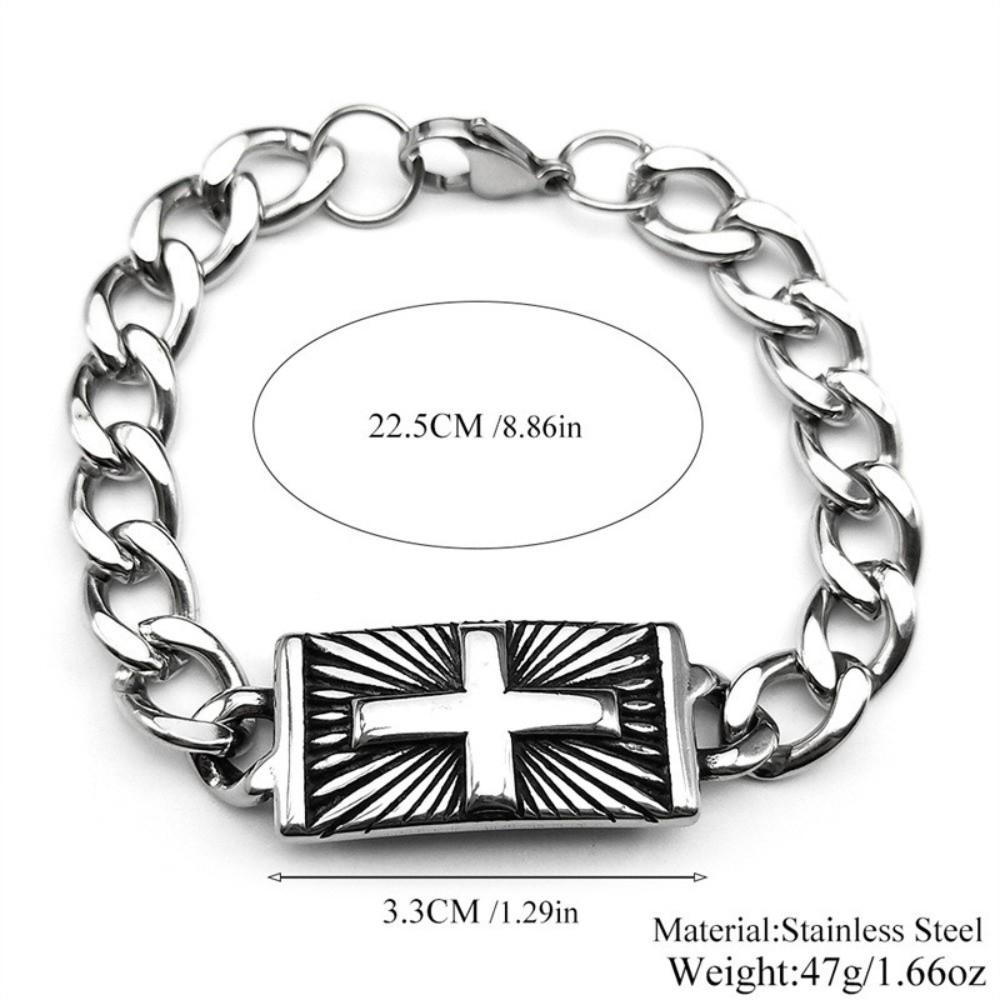 Creative Simple Cross Bracelet Stainless Steel Classic Hand Chain Elegant Bracelets Jewelry Accessories