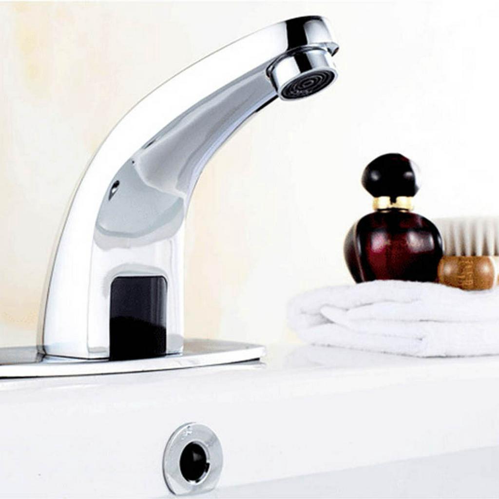 Automatic Infrared Sensor Basin Faucet Kitchen Smart Touchless Sink Cold Tap Single Handle Deck Mount + Controller Box