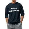 Men's fashionable casual round-neck three-quarter sleeve top T-shirt