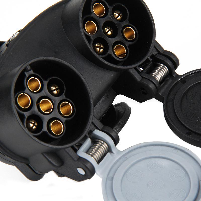 UK 13 Pin To 7 Pin Trailer Socket Adaptor Plug - Converts Caravan/Towing Electric Connections