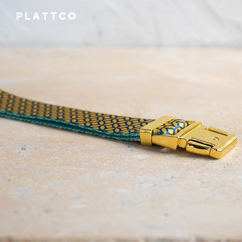 PLATTCO Unique Design Dog Collar Print WEALTHY COINS Pattern and High-quality Gold Buckle Size 5 PDC305YG